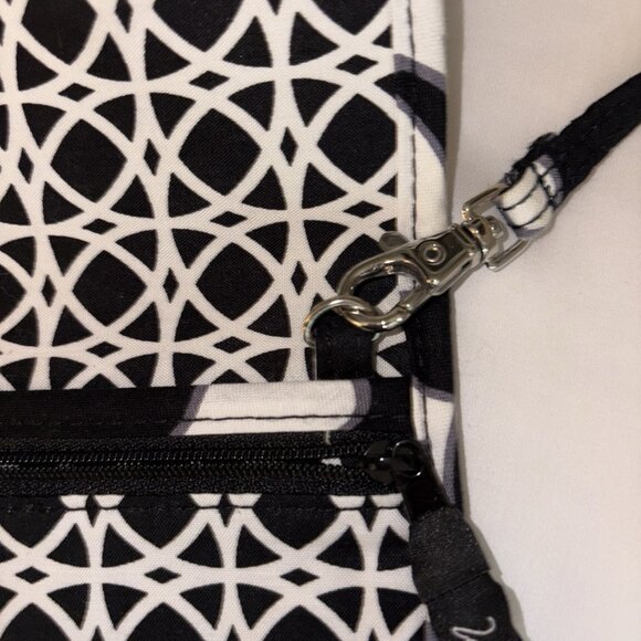 Vera Bradley Women Retired Wallet Clutch Removable Strap Black White Quilted - Picture 8 of 9
